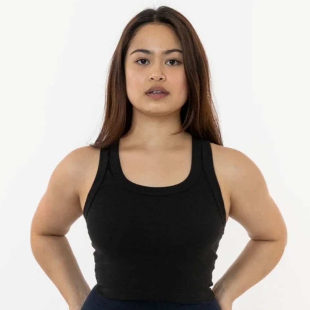 LA + IMAGE Crop Top Sports Bra & Bike Shorts L
